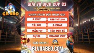 Giải đá gà Vô Địch CUP CPC3 11/06/2025